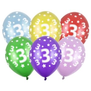 Balon z helem: 3 Urodziny, mix, 30 cm Szalony.pl