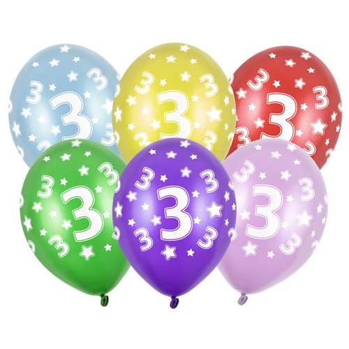 Balon z helem: 3 Urodziny, mix, 30 cm Szalony.pl 5