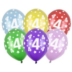 Balon z helem: 4 Urodziny, mix, 30 cm Szalony.pl