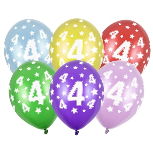 Balon z helem: 4 Urodziny, 30 cm (1 szt.) Balony na Urodziny Sprawdź naszą ofertę. Sklep imprezowy Szalony.pl.