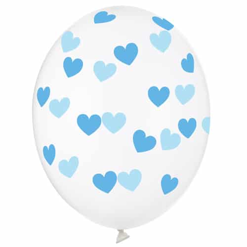 Balon z helem: Serduszka niebieskie, przeźroczysty, 30 cm Szalony.pl 5