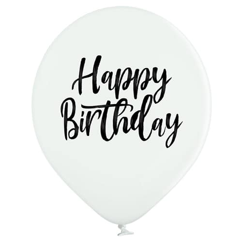 Balon z helem: Happy Birthday, biały, 30 cm Szalony.pl 5