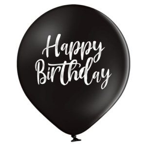 Balon z helem: Happy Birthday, czarny, 30 cm Szalony.pl