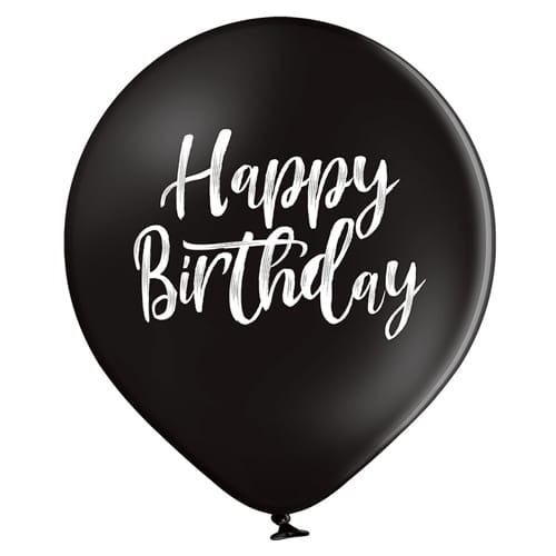 Balon z helem: Happy Birthday, czarny, 30 cm Szalony.pl 5