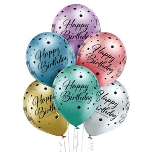 Balon z helem: Happy Birthday, mix, 30 cm Szalony.pl