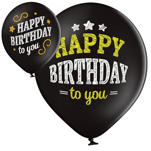 Balon z helem: Happy Birthday, czarny, 30 cm Balony na Urodziny Sprawdź naszą ofertę. Sklep imprezowy Szalony.pl. 4