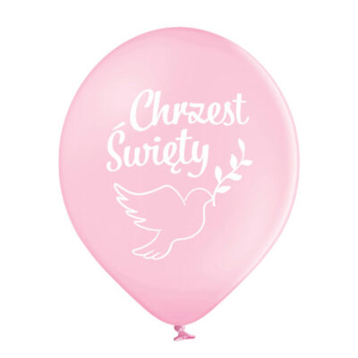 Balon z helem: Chrzest, różowy, 30 cm – Balony z helem (Trójmiasto) – Szalony.pl