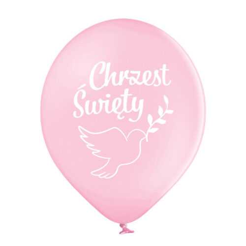 Balon z helem: Chrzest, różowy, 30 cm