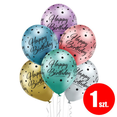 Balon z helem: Happy Birthday, 30 cm, mix, (1 szt.) – Balony z helem (Trójmiasto) – Szalony.pl