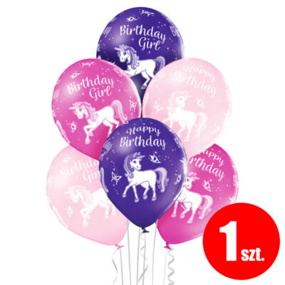 Balon z helem: Jednorożce, 30 cm, mix, (1 szt.) – Balony z helem (Trójmiasto) – Szalony.pl