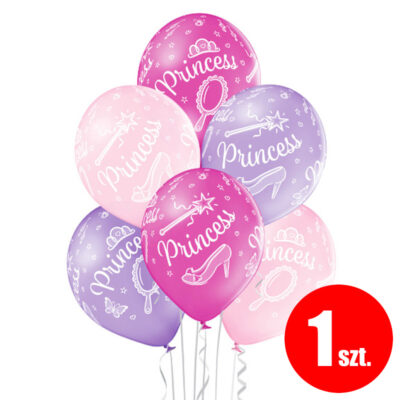 Balon z helem: Princess, 30 cm, mix, (1 szt.) – Balony z helem (Trójmiasto) – Szalony.pl