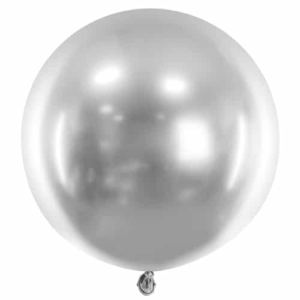Balon z helem: Gumowy XXL, srebrny, 60 cm Szalony.pl