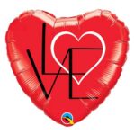 Balon bez helu: Serce, LOVE, 18″ – Balony bez helu – Szalony.pl