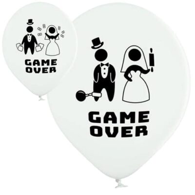 Balon z helem: Game Over, 30 cm Balony na Ślub Szalony.pl - Sklep imprezowy