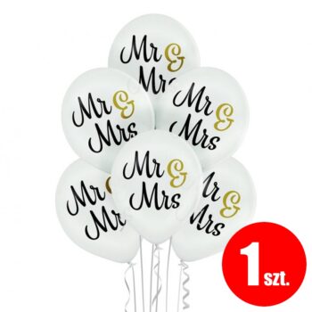 Balon z helem: Mr & Mrs, 30 cm, (1 szt.) – Balony z helem (Trójmiasto) – Szalony.pl