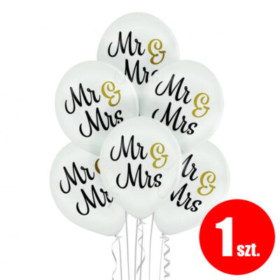 Balon z helem: Mr & Mrs, 30 cm, (1 szt.) – Balony z helem (Trójmiasto) – Szalony.pl