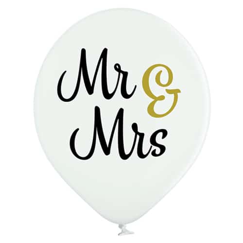 Balon z helem: Mr & Mrs, 30 cm Balony dla Zakochanych Sprawdź naszą ofertę. Sklep imprezowy Szalony.pl. 4