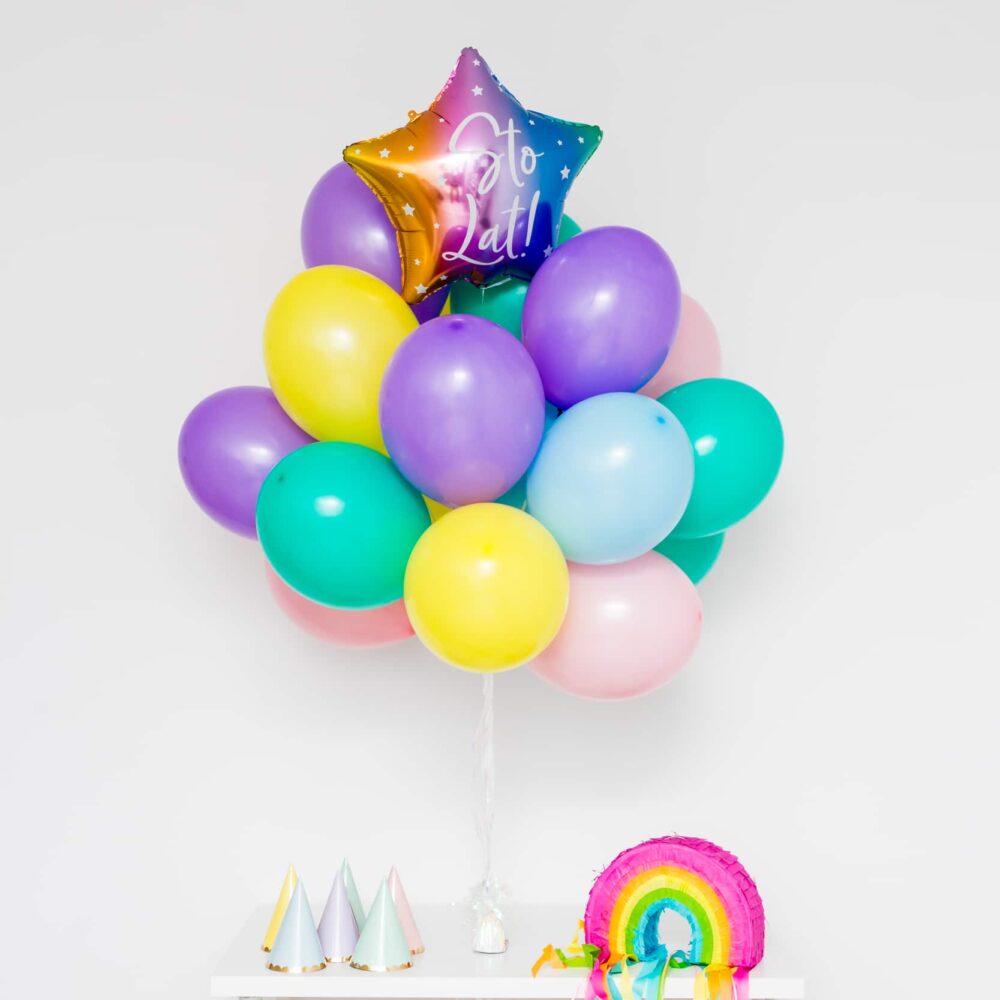 Bukiet balonowy: THE RAINBOW, napełniony helem