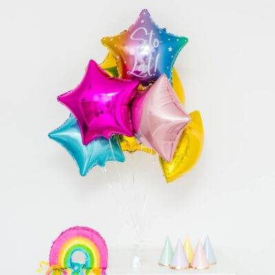 Bukiet balonowy: OVER THE RAINBOW, napełniony helem Balony z helem Szalony.pl - Sklep imprezowy