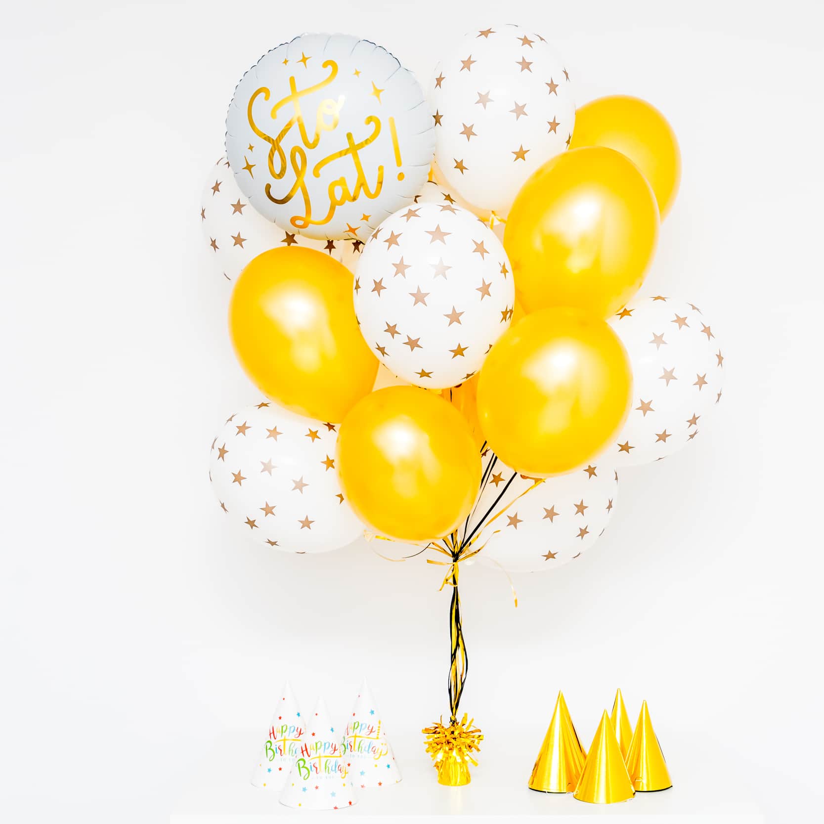 Bukiet balonowy: FANCY BIRTHDAY 1, napełniony helem Balony z helem Szalony.pl - Sklep imprezowy