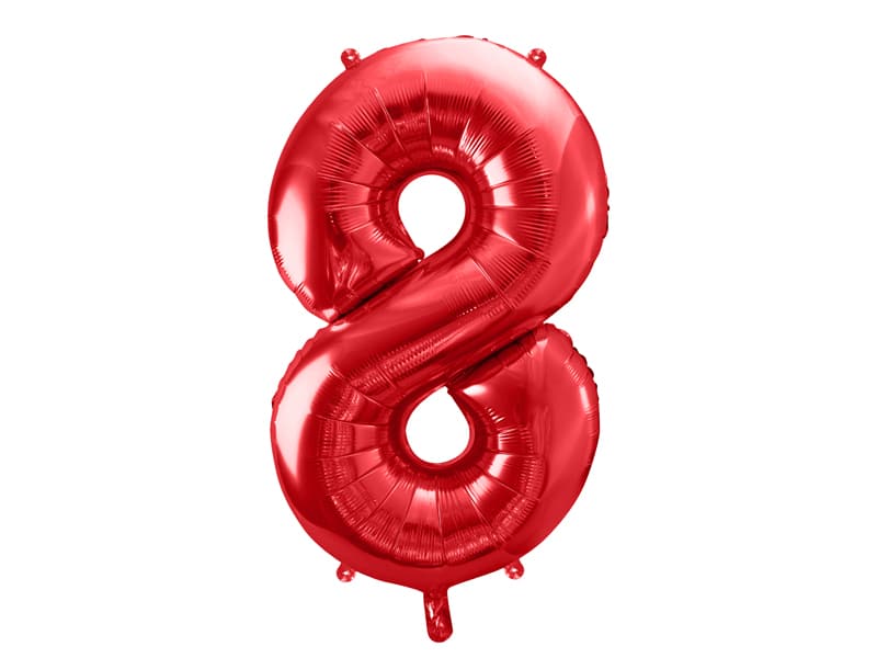 Balon z helem: cyfra 8, czerwona, 86 cm Balony na 18 urodziny Sprawdź naszą ofertę. Sklep imprezowy Szalony.pl. 4