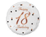 Balon bez helu: Happy 18 Birthday, biały. Szalony.pl - Sklep imprezowy.
