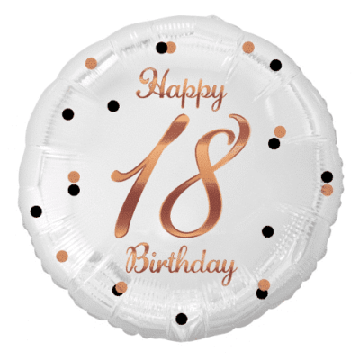 Balon bez helu: Happy 18 Birthday, biały Balony bez helu Szalony.pl - Sklep imprezowy