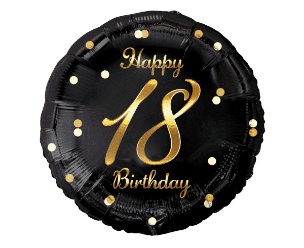 Balon bez helu: Happy 18 Birthday, czarny Balony bez helu Sprawdź naszą ofertę. Sklep imprezowy Szalony.pl. 4