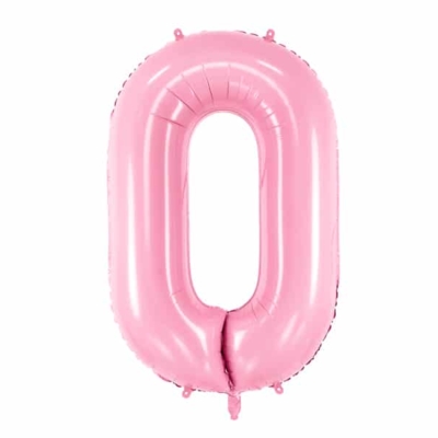 Balon bez helu: Cyfra 0 – 86cm, różowa Balony bez helu Szalony.pl - Sklep imprezowy