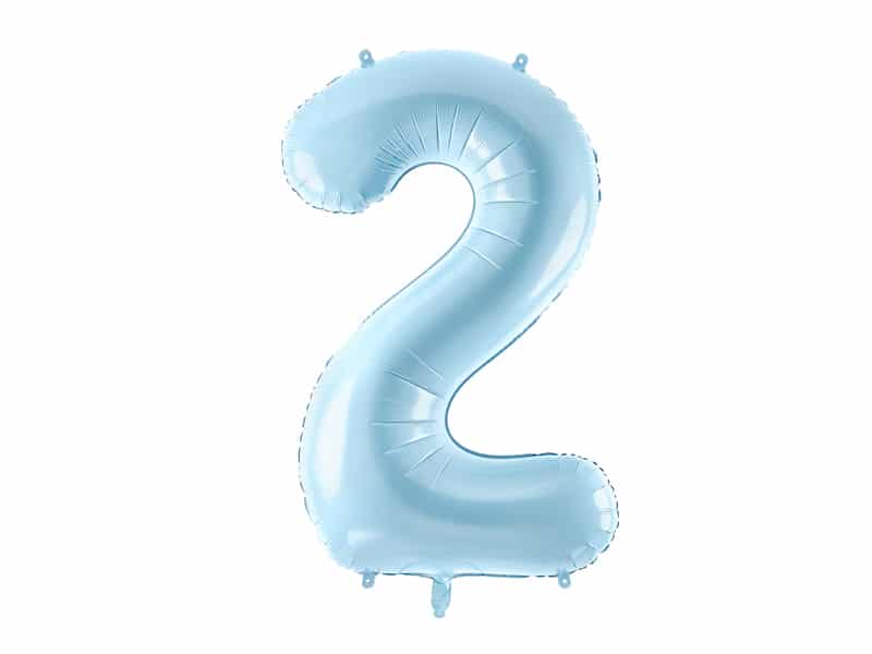 Balon z helem: cyfra 2, niebieska, 86 cm Balony z helem Sprawdź naszą ofertę. Sklep imprezowy Szalony.pl. 2