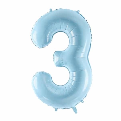 Balon z helem: cyfra 3, niebieska, 86 cm Balony na 30 urodziny Szalony.pl - Sklep imprezowy