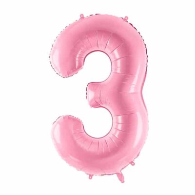 Balon z helem: cyfra 3, różowa, 86 cm Balony na 30 urodziny Szalony.pl - Sklep imprezowy