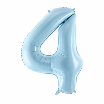 Balon z helem: cyfra 4, niebieska, 86 cm Balony na 40 urodziny Szalony.pl - Sklep imprezowy