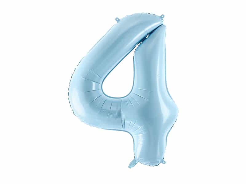 Balon bez helu: Cyfra 4 – 86cm, niebieska Balony bez helu Szalony.pl - Sklep imprezowy