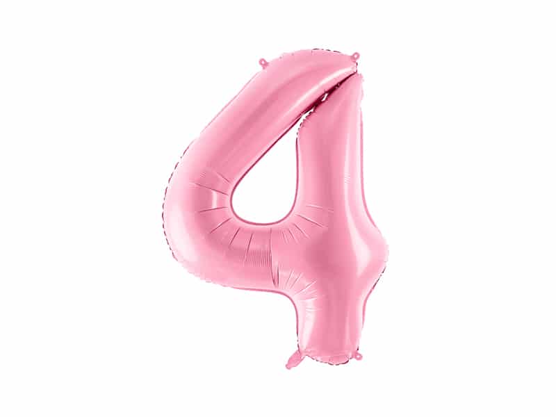 Balon z helem: cyfra 4, różowa, 86 cm Balony na 40 urodziny Szalony.pl - Sklep imprezowy