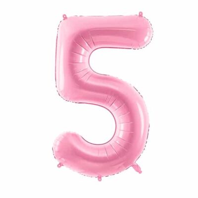 Balon z helem: cyfra 5, różowa, 86 cm Balony na 50 urodziny Szalony.pl - Sklep imprezowy