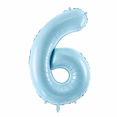 Balon z helem: cyfra 6, niebieska, 86 cm Balony na 60 urodziny Szalony.pl - Sklep imprezowy