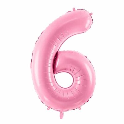 Balon z helem: cyfra 6, różowa, 86 cm Balony na 60 urodziny Szalony.pl - Sklep imprezowy