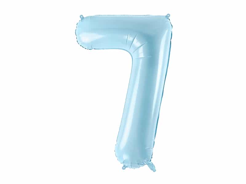 Balon z helem: cyfra 7, niebieska, 86 cm Balony na 70 urodziny Szalony.pl - Sklep imprezowy