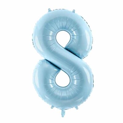 Balon z helem: cyfra 8, niebieska, 86 cm Balony na 18 urodziny Szalony.pl - Sklep imprezowy