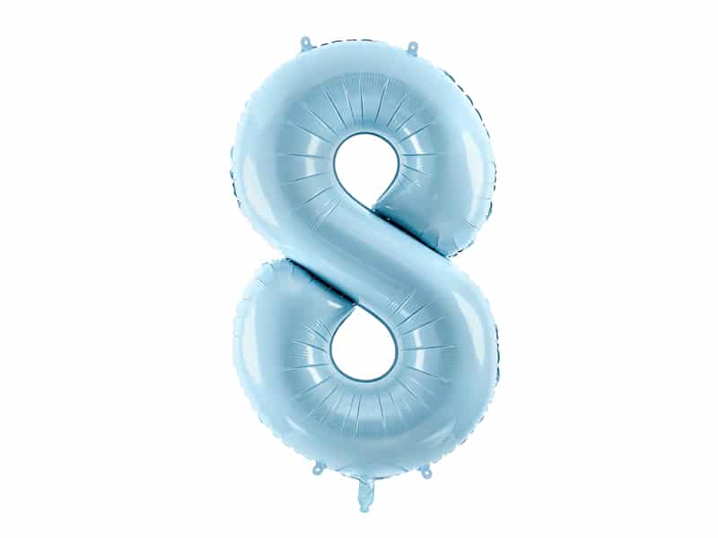 Balon z helem: cyfra 8, niebieska, 86 cm Balony na 18 urodziny Sprawdź naszą ofertę. Sklep imprezowy Szalony.pl. 2