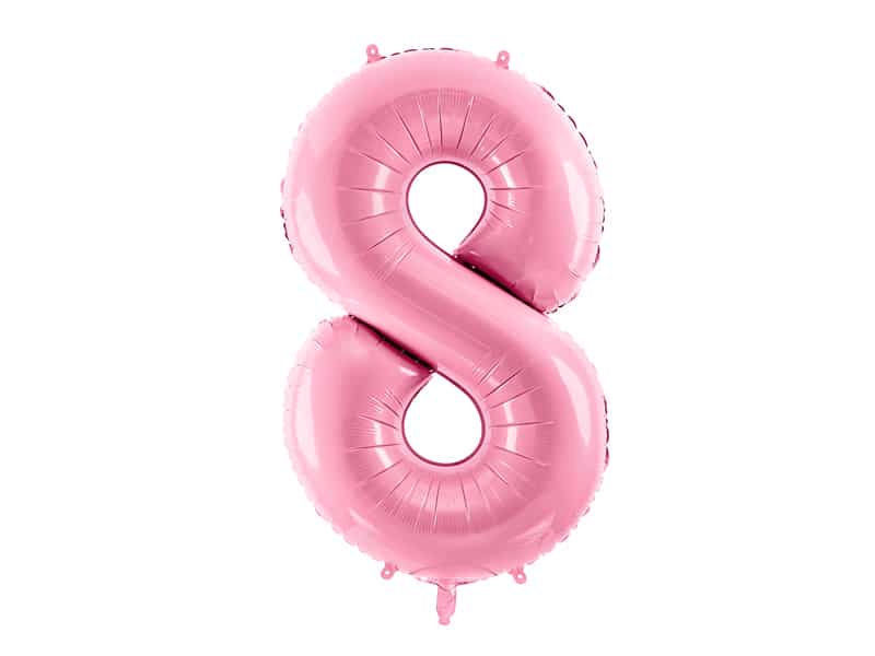 Balon z helem: cyfra 8, różowa, 86 cm Balony na 18 urodziny Szalony.pl - Sklep imprezowy