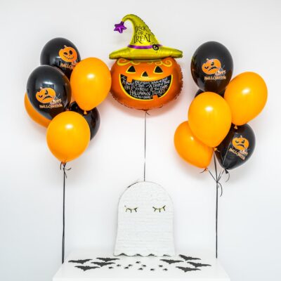 Bukiet balonowy: HAPPY PUMPKIN, napełniony helem Balony na Halloween Szalony.pl - Sklep imprezowy