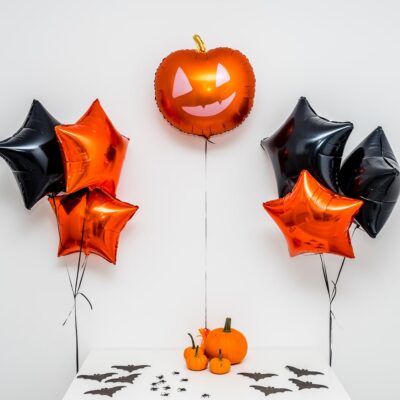 Bukiet balonowy: ORANGE PUMPKIN, napełniony helem Balony na Halloween Szalony.pl - Sklep imprezowy