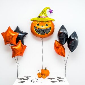 Bukiet balonowy: CRAZY PUMPKIN, napełniony helem Balony na Halloween Sprawdź naszą ofertę. Sklep imprezowy Szalony.pl.