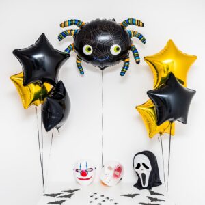 Bukiet balonowy: GOLD SPIDER, napełniony helem Balony na Halloween Sprawdź naszą ofertę. Sklep imprezowy Szalony.pl.
