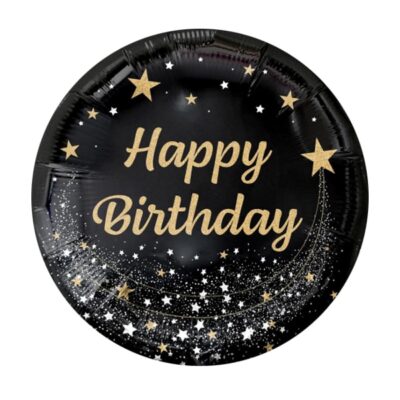 Balon z helem: Happy Birthday, czarny, 18″ Balony na Urodziny Szalony.pl - Sklep imprezowy