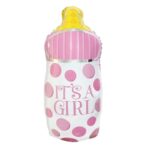 Balon bez helu: Butelka, It’s a girl, 44x82cm – Balony bez helu – Szalony.pl