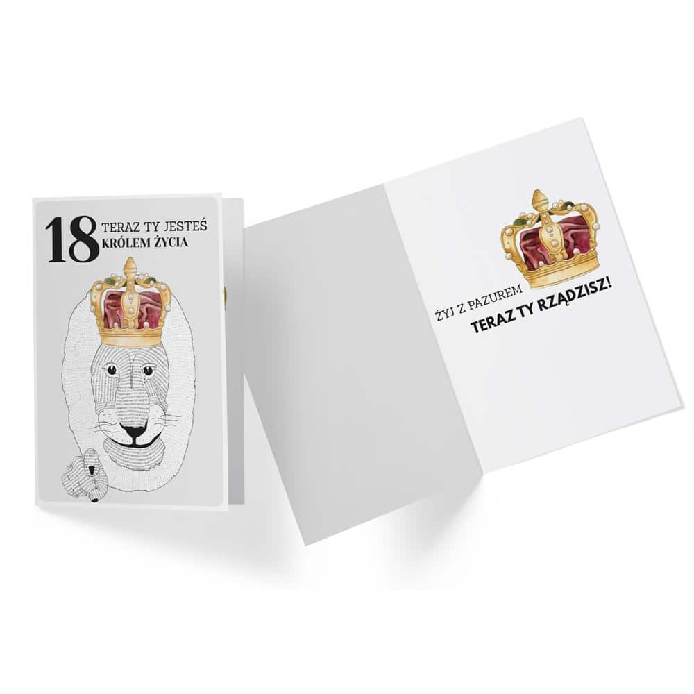 Kartka okolicznościowa – 18 Król Życia Kartki na 18 urodziny Szalony.pl - Sklep imprezowy 3