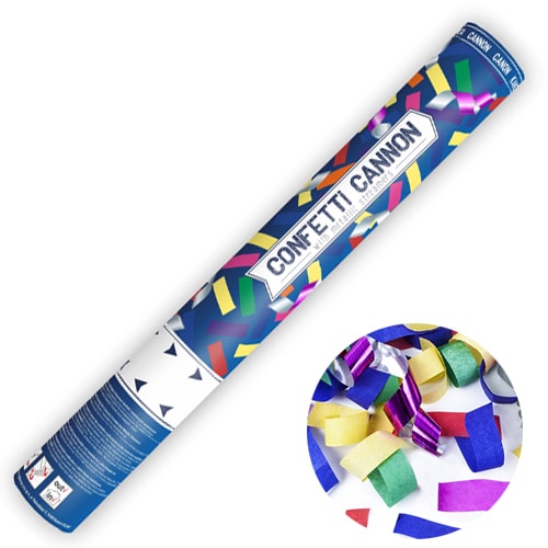 Tuba konfetti – kolorowe serpentyny, 40cm. Dekoracje imprezowe Szalony.pl - Sklep imprezowy